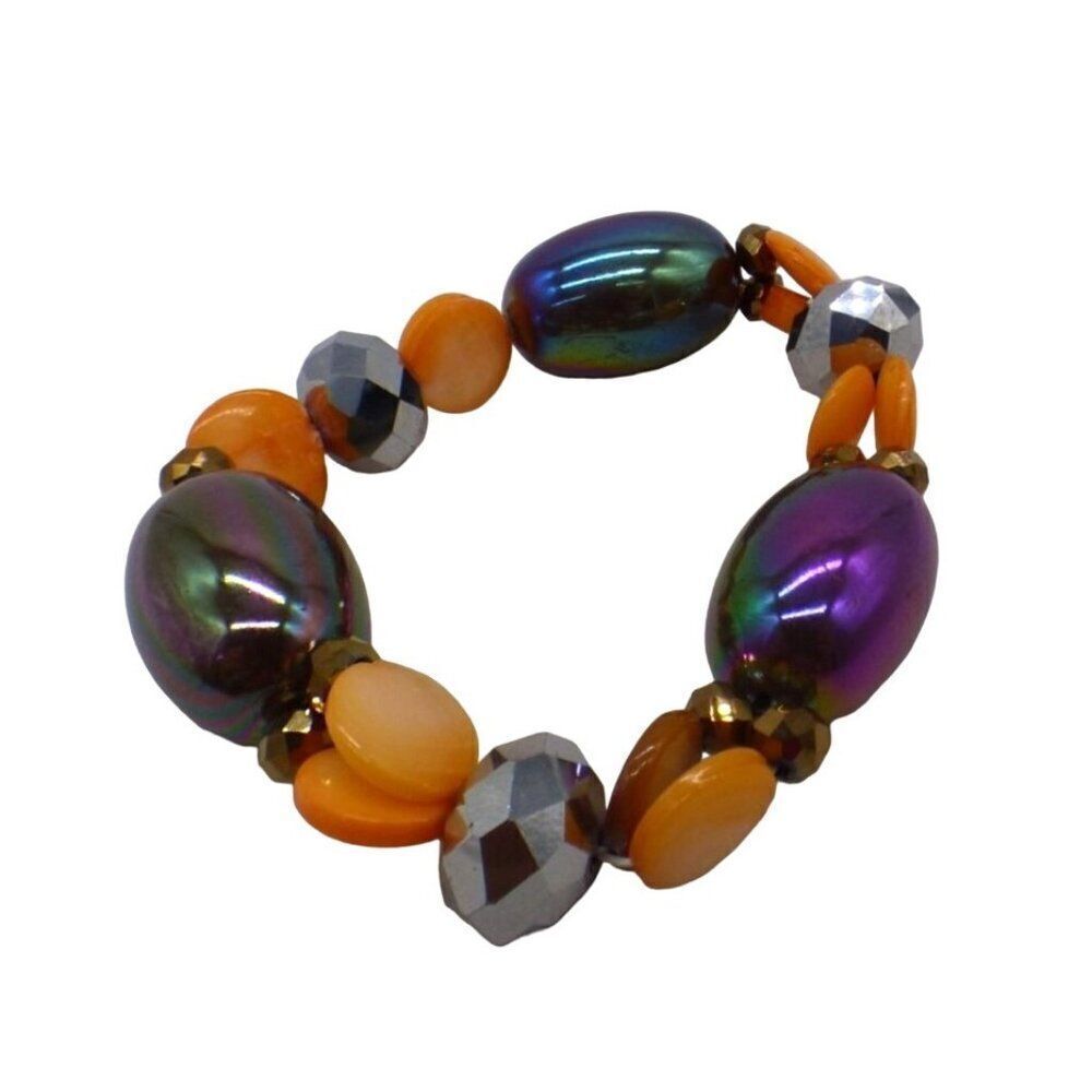 Variegated Beads Women’s Stretch Bracelet, OS
